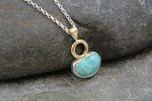 Load image into Gallery viewer, Turquoise, 9ct Gold and Sterling Silver Sunset  necklace