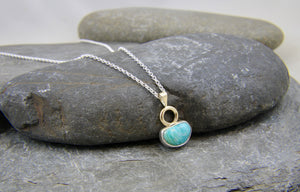 Turquoise, 9ct Gold and Sterling Silver Sunset  necklace