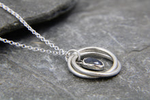 Load image into Gallery viewer, You, me and the Sea - Blue Sapphire Double Entwined Hoop Necklace