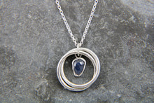 Load image into Gallery viewer, You, me and the Sea - Blue Sapphire Double Entwined Hoop Necklace