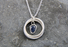 Load image into Gallery viewer, You, me and the Sea - Blue Sapphire Double Entwined Hoop Necklace