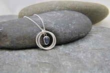 Load image into Gallery viewer, You, me and the Sea - Blue Sapphire Double Entwined Hoop Necklace