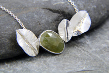 Load image into Gallery viewer, Green Sapphire and Leaf Statement Necklace