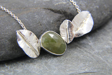 Load image into Gallery viewer, Green Sapphire and Leaf Statement Necklace