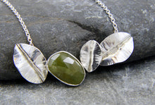 Load image into Gallery viewer, Green Sapphire and Leaf Statement Necklace