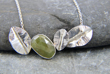 Load image into Gallery viewer, Green Sapphire and Leaf Statement Necklace