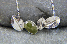 Load image into Gallery viewer, Green Sapphire and Leaf Statement Necklace