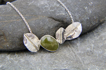 Load image into Gallery viewer, Green Sapphire and Leaf Statement Necklace