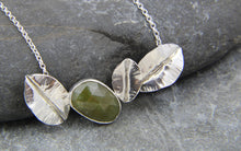 Load image into Gallery viewer, Green Sapphire and Leaf Statement Necklace