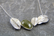 Load image into Gallery viewer, Green Sapphire and Leaf Statement Necklace