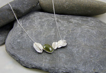 Load image into Gallery viewer, Green Sapphire and Leaf Statement Necklace