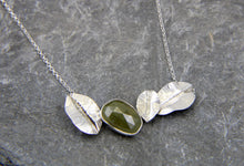 Load image into Gallery viewer, Green Sapphire and Leaf Statement Necklace