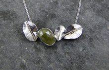 Load image into Gallery viewer, Green Sapphire and Leaf Statement Necklace