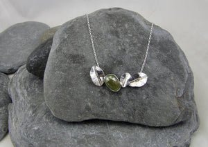 Green Sapphire and Leaf Statement Necklace